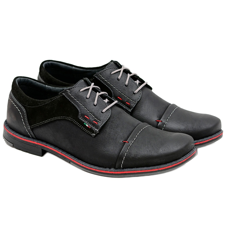 Gino Tuzzi Zapatos negros de cuero para hombre Paolo