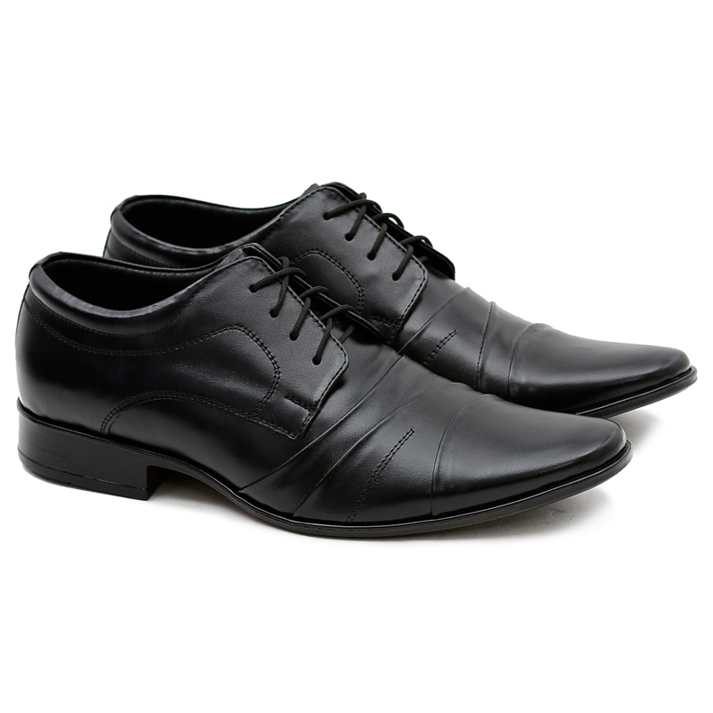 Lukas Zapatos formales negros de cuero para hombre Tito