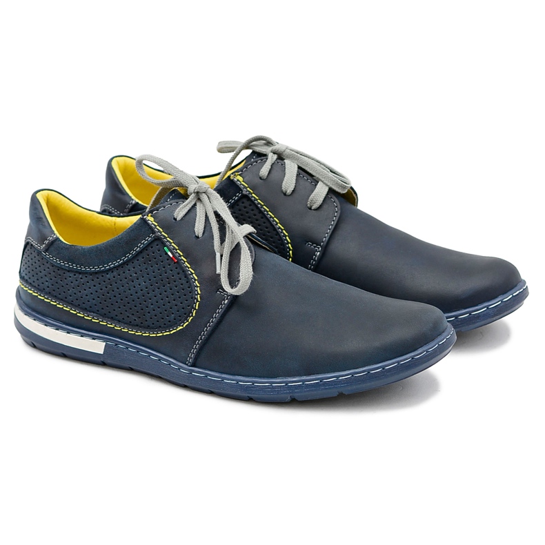 Gino Tuzzi Zapatos Hombre Azul Marino Perforados Vincenzo Leather