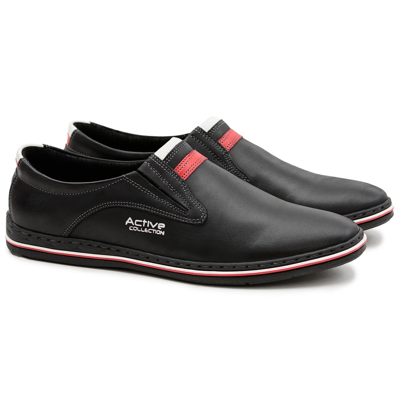Joker Zapatos sin cordones de cuero negro para hombre Mellos