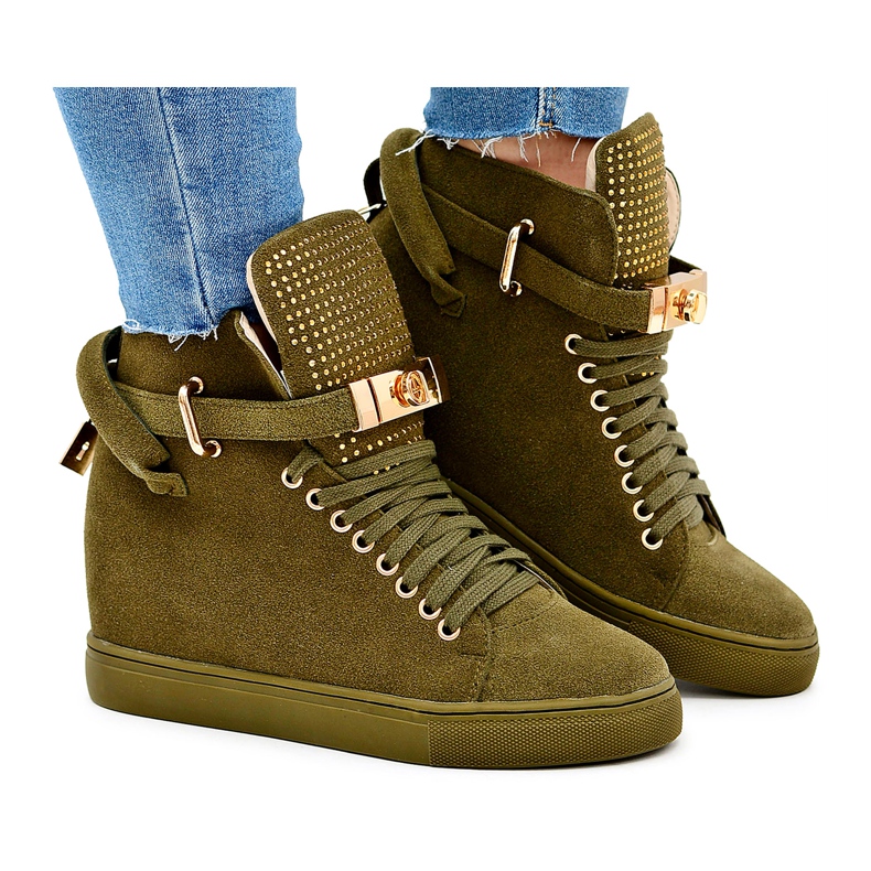 Zapatillas de Mujer Lu Boo Suede Golden Padlock Olive Elani verde
