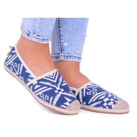 Lu Boo | Alpargatas Aztec Bimbi de lino azul para mujer