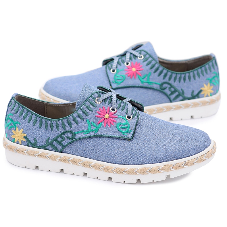 Kylie Crazy | Zapatillas deportivas de moda para mujer Flowers Jeans Prim azul marino