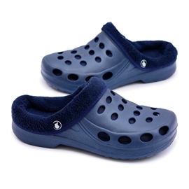 Flameshoes Pantuflas Calientes Hombre Azul Marino Crocs Eva
