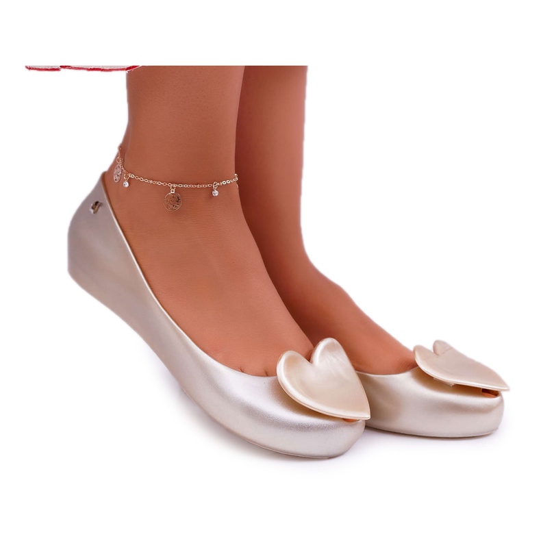 HV Bailarinas de oro para mujer Meliski Hearts Diamond dorado
