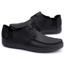 Polbut Zapatos Gomez de cuero negro polaco para hombre