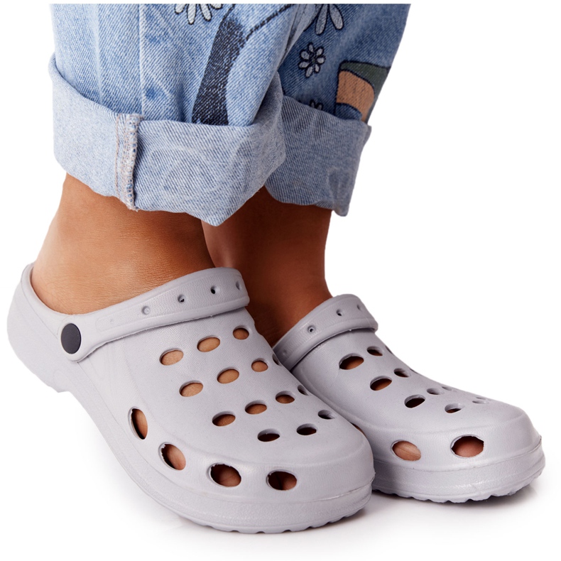 Flameshoes Pantuflas Eva de espuma gris para mujer