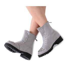 Botines Infantiles Lu Boo Gris con Circonita LittleCarrie