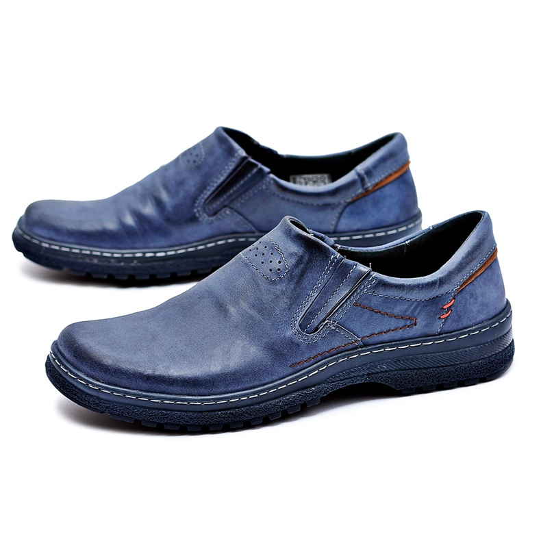 KOMODO Zapatos Brogues para Hombre Zapatos de Cuero Azul Marino Oversized Modest KOMODO Zapatos Brogues para Hombre Zapatos de Cuero Azul Marino Oversized Modest