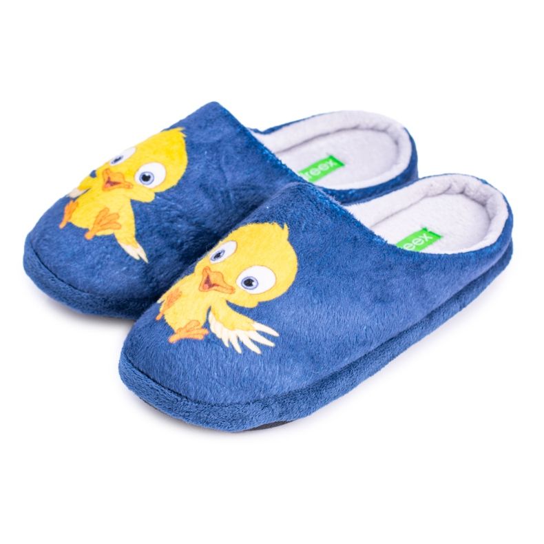 Dreex - Pantuflas calientes domésticas para mujer con un pájaro azul marino Dreex - Pantuflas calientes domésticas para mujer con un pájaro azul marino
