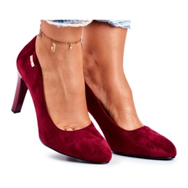 Zapatos de salón de ante burdeos para mujer en una barra Sergio Leone Campbell rojo