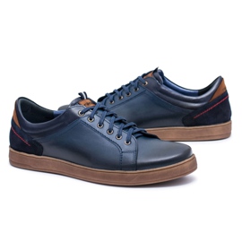 Zapatillas Deportivas Hombre Piel Azul Marino Nikopol Design