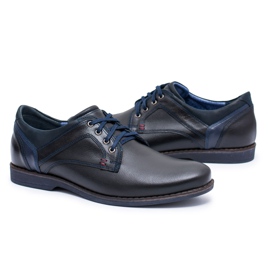 Nikopol Zapatos casuales de cuero negro para hombre Jericho