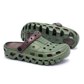 Flameshoes Zapatillas Hombre Verde Garden Light Kroks Eva marrón