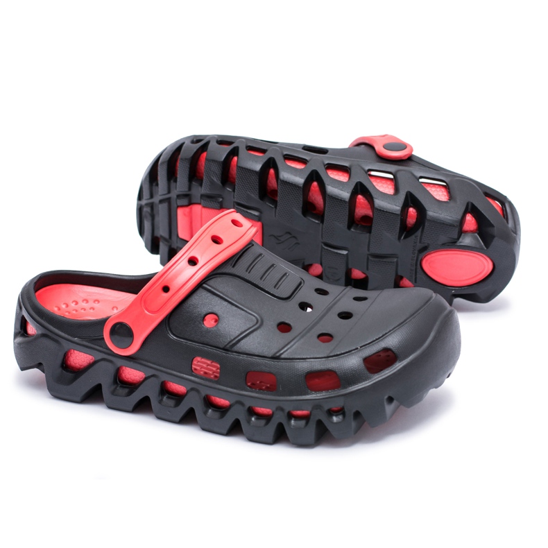 Flameshoes Zapatillas Hombre Negras Garden Ligeras Kroks Eva negro rojo