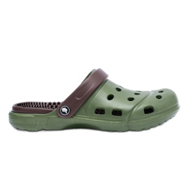 Flameshoes Pantuflas de jardín para hombre Kroks Eva Green marrón verde