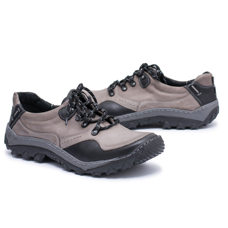 KENT Zapatos Trekking Hombre Piel Gris Gretin