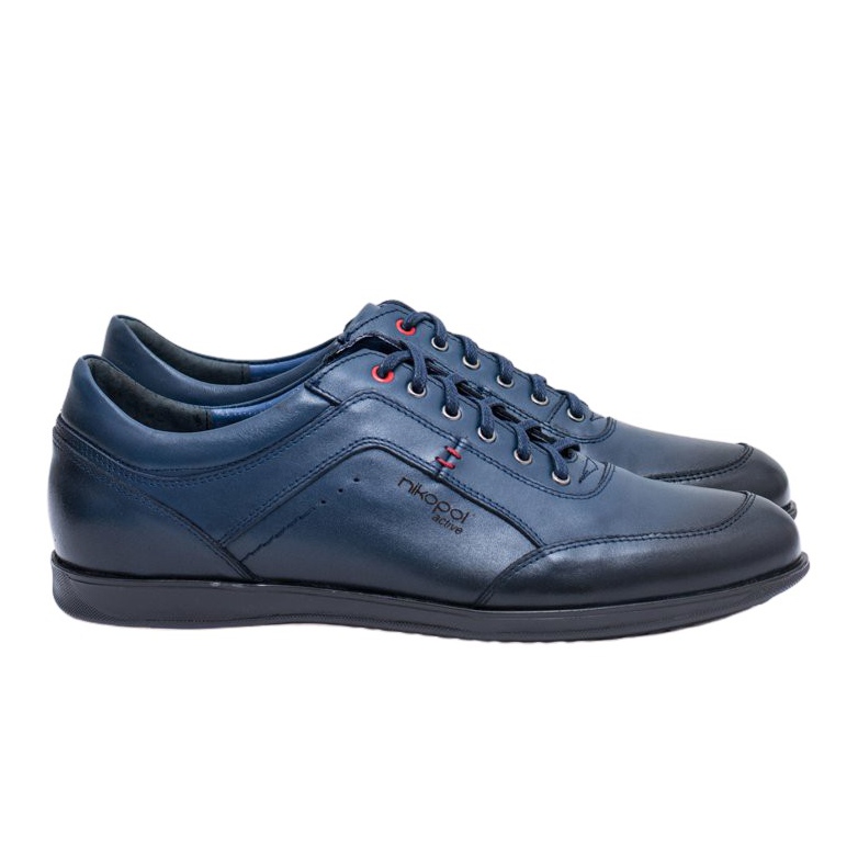 Zapatos Hombre Piel Azul Marino Nikopol Casual Polver