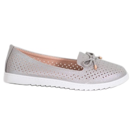 Weide Mocasines calados con purpurina gris