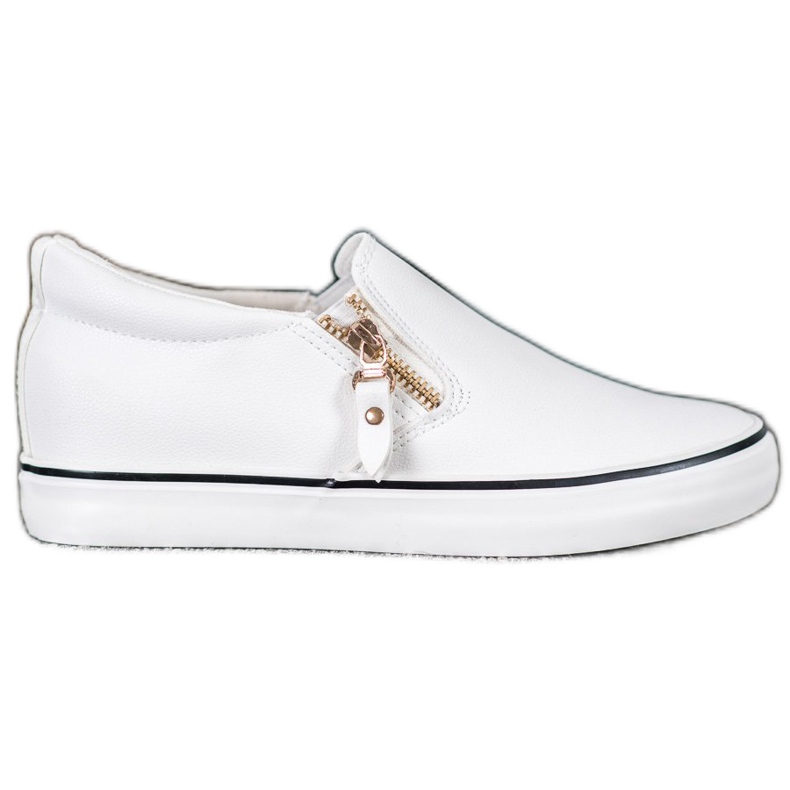 SHELOVET Slipons blancos con cremallera