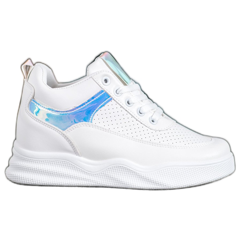 Renda Zapatillas de cuero ecológico blanco