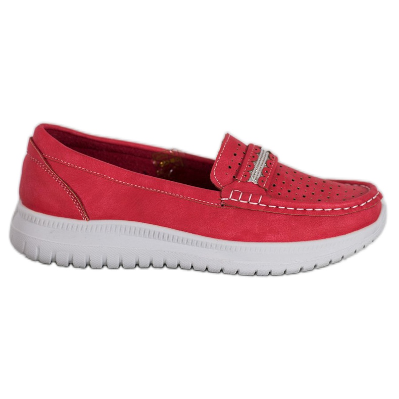 Small Swan Mocasines en la plataforma rojo