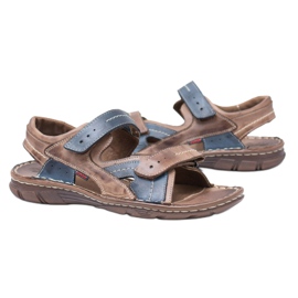 Joker Sandalias Hombre Piel Marron Con Velcro Jeremi marrón Joker Sandalias Hombre Piel Marron Con Velcro Jeremi marrón