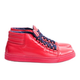 KENT Zapatillas de hombre de piel torres rojas rojo