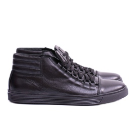 KENT Zapatillas de cuero para hombre Torres negras negro KENT Zapatillas de cuero para hombre Torres negras negro
