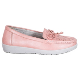 SHELOVET Mocasines cómodos rosa