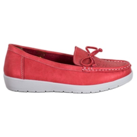 SHELOVET Mocasines cómodos rojo