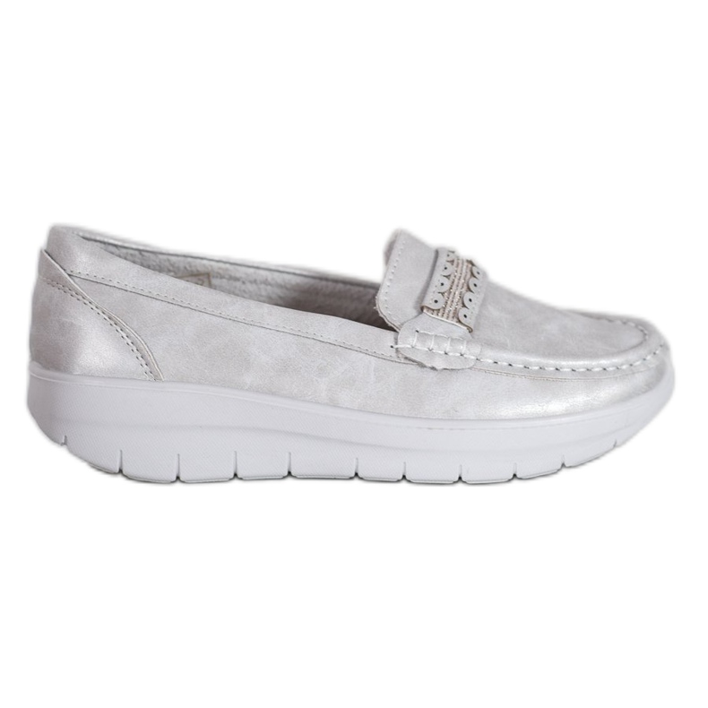 SHELOVET Mocasines cómodos en la plataforma gris