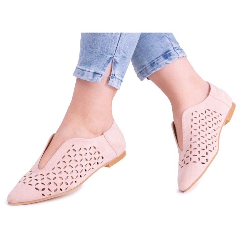 Zapatos Synthia sin cordones Lu Boo Suede para mujer, rosa empolvado rosado