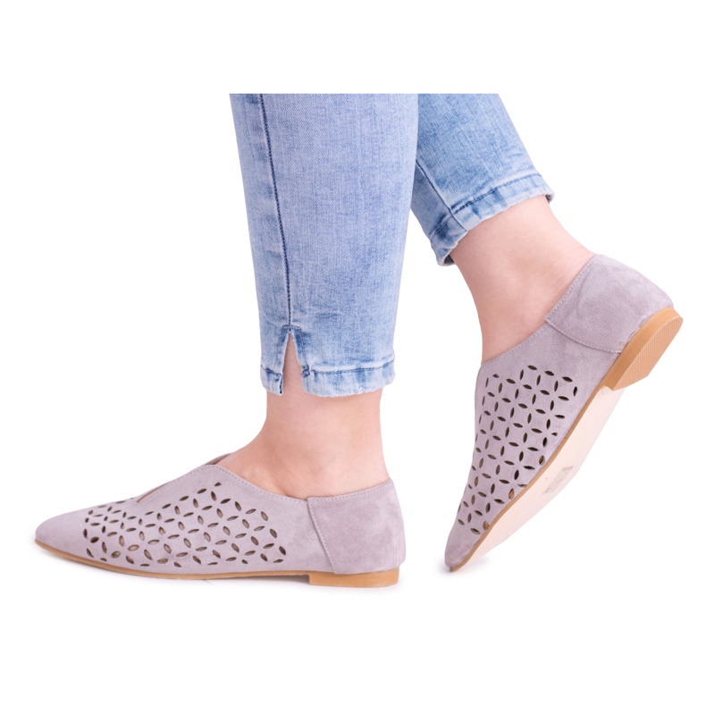 Zapatos sin cordones Synthia de ante gris Lu Boo para mujer Zapatos sin cordones Synthia de ante gris Lu Boo para mujer