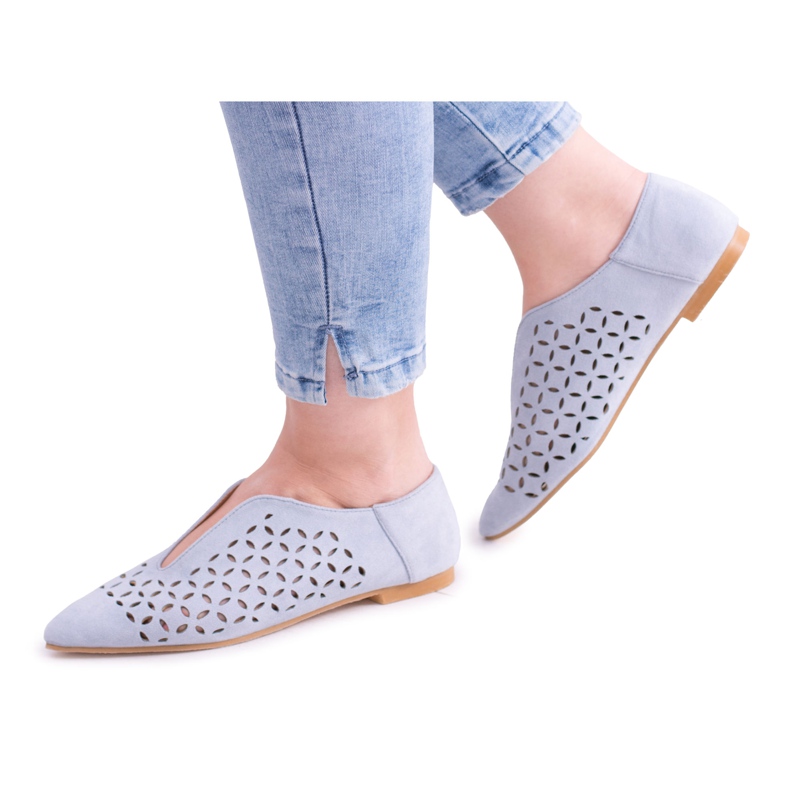 Zapatos sin cordones Synthia de ante azul Lu Boo para mujer