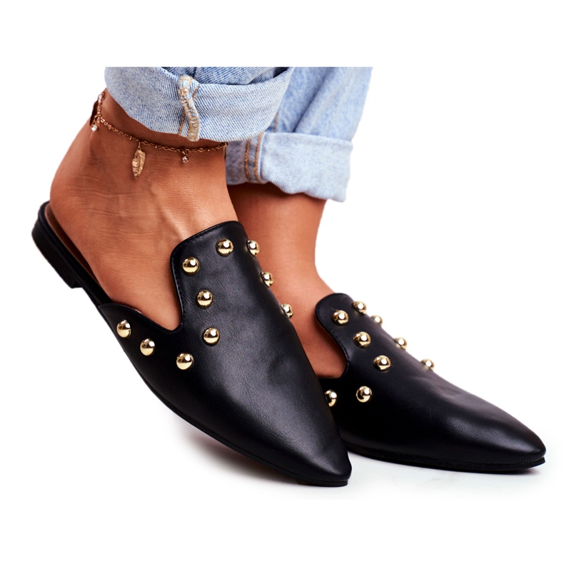 Pantuflas de mujer Lu Boo Mule Seniorita Black negro