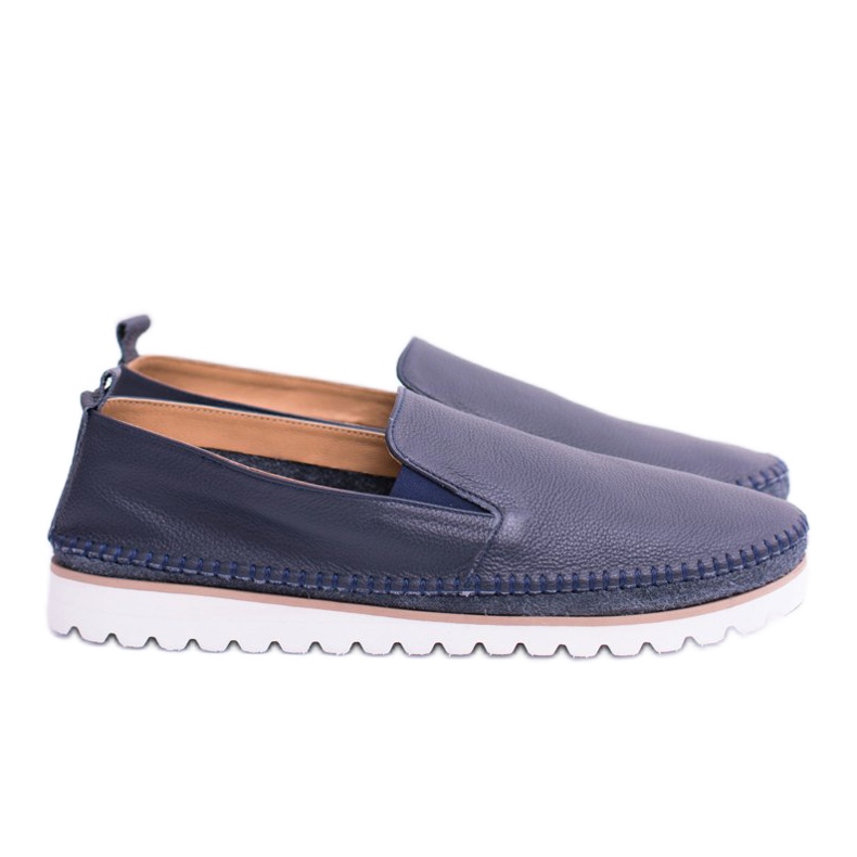 Mocasines Hombre Perlugo en Piel Azul Marino Mocasines Hombre Perlugo en Piel Azul Marino