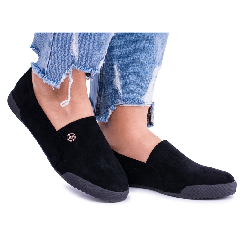Zapatillas de mujer negras sin cordones Lu Boo Hayden Suede negro