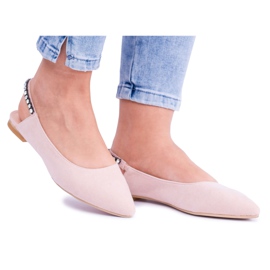 Bailarinas de ante rosa Lu Boo en pedrería Spitz Macron rosado Bailarinas de ante rosa Lu Boo en pedrería Spitz Macron rosado