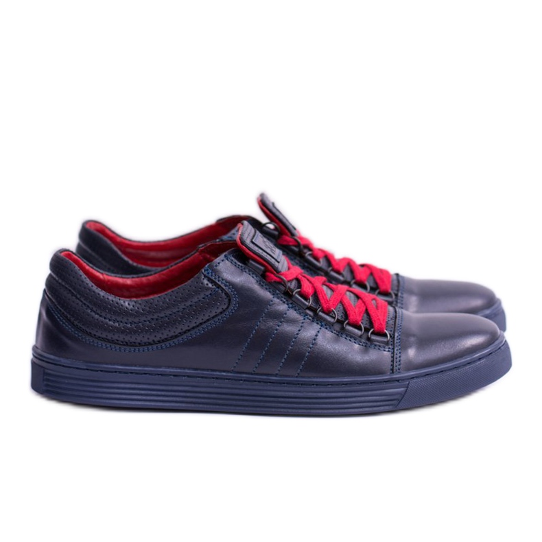 KENT Zapatillas de hombre Elon de piel azul marino