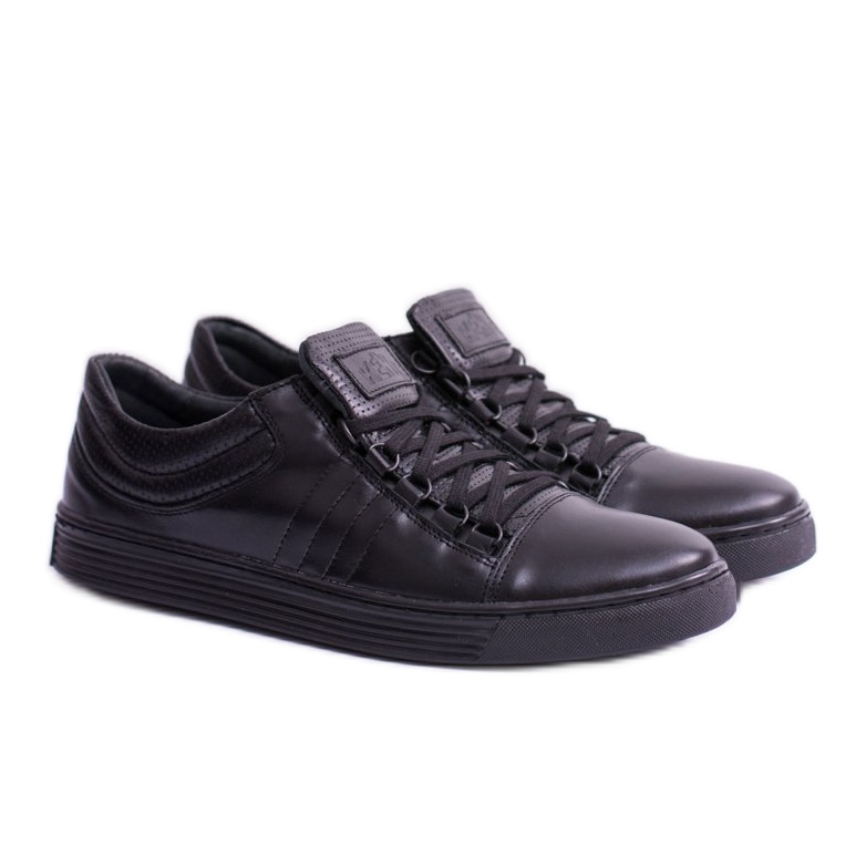 KENT Zapatillas de hombre Elon de piel negra negro