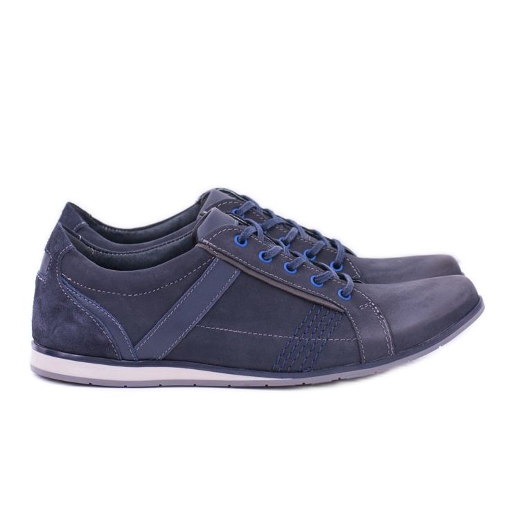KOMODO Zapatos brogue de cuero azul marino Denali para hombre
