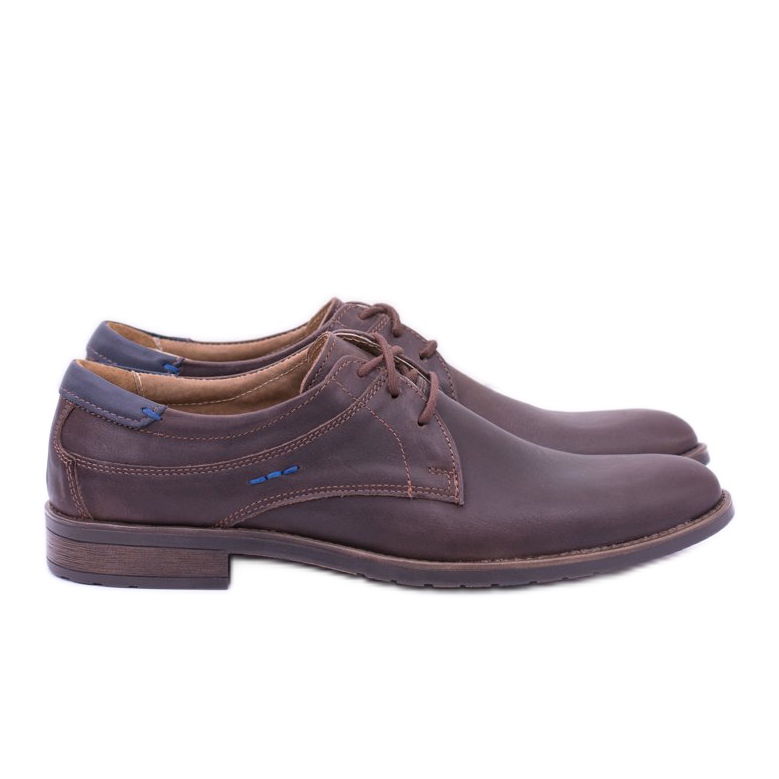 KOMODO Zapatos formales de cuero para hombre, marrón Santiago