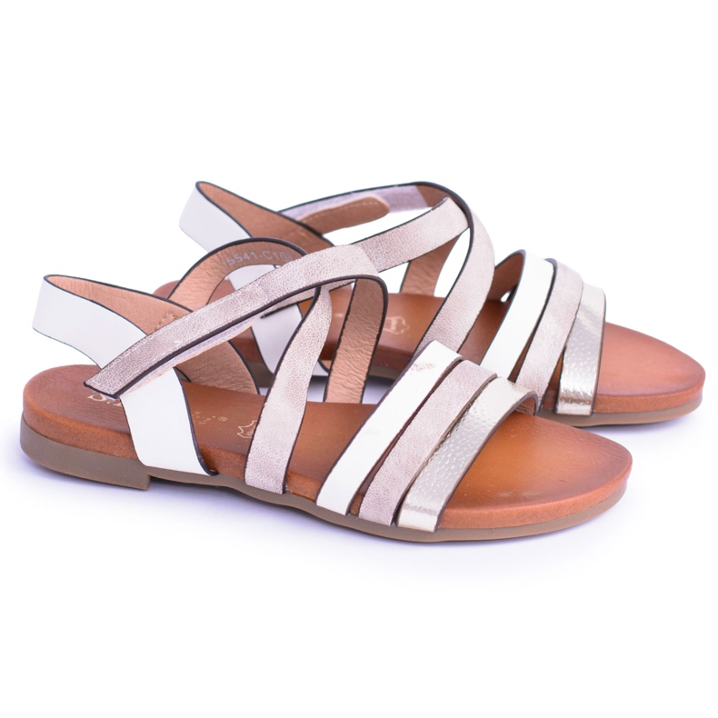 S.Barski Sandalias Infantiles Blancas Con Velcro LittleReneto blanco