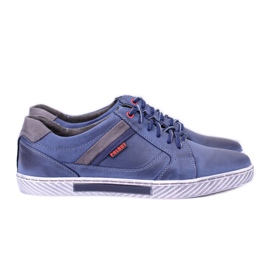 Polbut Zapatos casuales de cuero azul marino para hombre Wilder