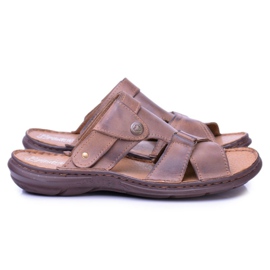 Polbut Zapatillas Hombre Piel Marrón Sandalias Hideki