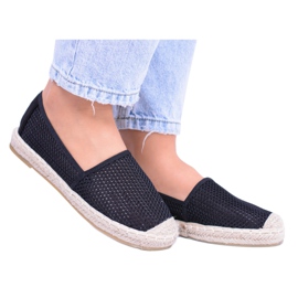 Alpargatas negras perforadas de mujer Asumi negro