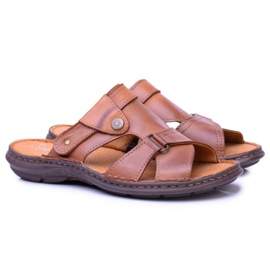 Polbut Zapatillas Hombre Marrones Sandalias Piel Hideki marrón