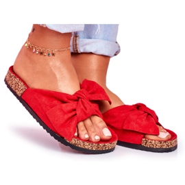 PS1 Pantuflas rojas de mujer en el lazo de corcho Wendy rojo