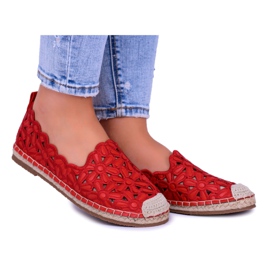 Lu Boo Ballerinas Mujer Red Alpargatas Macarena Flowers rojo